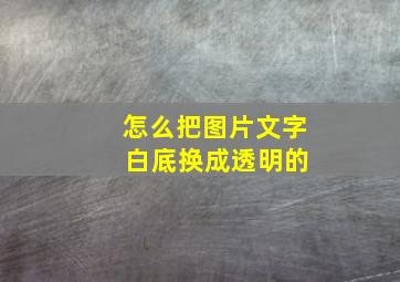 怎么把图片文字 白底换成透明的